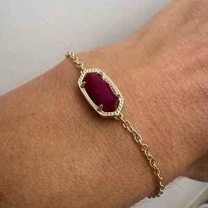 Kendra Scott Bracelet - Elaina Adjustable Chain - Berry - Dark Pink - Burgundy